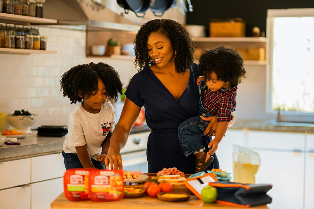 family cooking together