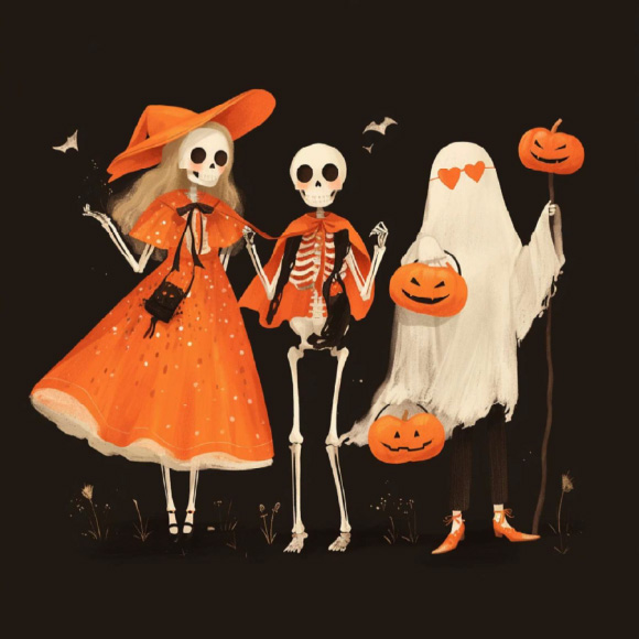 Halloween skeletons