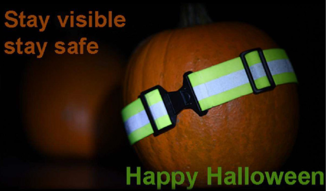 Reflective elements on a pumpkin